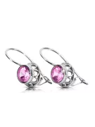 Vintage craft Earrings Amethyst Sterling silver 925 vec117s